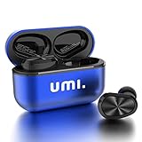 Amazon Brand - Umi kopfhörer W5s Bluetooth 5.2 IPX7 Kabellose In-Ear-Kopfhörer für iPhone Samsung, Huawei mit Patentiertem Intelligenten Metall-Ladeetui (Blue)