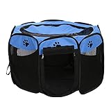 Faltbarer Laufstall für Haustiere, tragbar, wasserdicht, aus Oxford-Mesh, für Camping, Spielhaus für Hunde, Katzen, 72 x 72 x 43