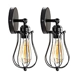 ENCOFT 2er Pack Vintage Wandlampe Retro Industrial Wandleuchte Verstellbar Metall Wandlampe Antik schwenkbar für Landhaus Schlafzimmer Wohnzimmer Esstisch Ohne Leuchtmittel (Style 1, 1)