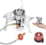 DazSpirit Campingkocher mit Piezozündung, 3900W Gaskocher Winddichter Tragbarer Gas Campingkocher, Klein Faltbar Camping Gaskocher, Kompakt Haltbar Gasbrenner camping für Camping Picknick O