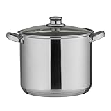 axentia Universaltopf in Silber, Topf mit Glasdeckel und Drahtgriffen, Kochtopf aus rostfreiem und pflegeleichtem Edelstahl, verkapselter Aluminiumboden 10 Liter V
