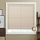 HIHIYO Cellular Shades Honeycomb Jalousien, kabellos, ohne Werkzeug, für Schlafzimmer, Büro, Küche (121,9 cm B x 182,9 cm H, braun)