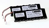 2X Ersatz - Akku geeignet für Rollladensteuerung NiMH Varta AA 12,0 V / 2100mAh - für Dachfenster, Rollladen, ROTO ZEL 12V/2,1 Ah WDT-S RT2 SF G2/G3/G4 Roto Akk