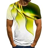 Herren 3D Bedrucktes T-Shirt Personalisiertes Blitz-T-Shirt KurzäRmliges LäSsiges T-Shirt Neues Sommermode-T-S