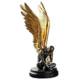 Uziqueif Engel Skulptur Gold Deko mit Flügel, Dekoration Wohnung Wohnzimmer Modern Figuren Statuen, Abstrakte Art Engelfigur Statue, Harz,G