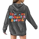 EMATOP Kapuzenpullover Damen Hoodie Winter Langarm Pullover Sweatshirt mit Kapuze Kapuzenpulli Tops Frauen Freizeit Sport Mantel Outwear Bunt Briefdruck Oberteile Jumper für Herbst W