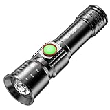 Led Super Helle Taschenlampe, Kampierende Taktische Taschenlampe Im Freien, Aluminiumlegierung, Teleskopfokussierung, Bestrahlungsabstand Von Etwa 300 Metern, 1200mah-batterie(Size:15cm,Color:Schwarz)