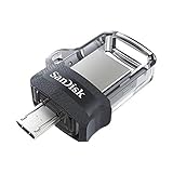 SanDisk Ultra Dual USB-Laufwerk m3.0 Smartphone Speicher 64 GB (Mobiler Speicher, USB m3.0, versenkbarer Doppelanschluss,130 MB/s Übertragungsraten, USB 3.0 Stick)