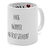 printplanet® - Liebestasse mit eigenem Text Bedrucken Lassen - Kaffeebecher mit Wunschtext oder Sp