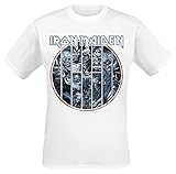 Iron Maiden Ten Circles Eddie Männer T-Shirt weiß S 100% Baumwolle Band-Merch, B