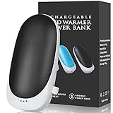 T98 USB Handwärmer, Elektrisch Taschenofen Doppelseitig Aufladbarer Taschenwärmer Wiederverwendbar, 5200mAH Hohe Kapazität Tragbare Powerbank für Handys iPad Tablets Smartphones MP3-Play