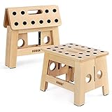 Jiodux hölzern Tritthocker Gen 2, Tritthocker für Kinder & Erwachsener klapparer Tritthocker Wohnzimmer Schlafzimmer Waschküche Garden | Patentiertes Produkt - Holz Hocker - 22CM