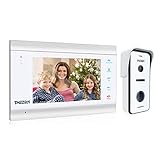 TMEZON Video Türsprechanlage Türklingel Intercom System, Türsprechanlage mit 1080P 7 Zoll 1-Monitor 1-Kamera Für 1-Familienhaus, Touch-Taste, Nachtsicht, Unterstützung automatisch Snapshot/