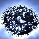 qwert Solar Outdoor Garten Lichterketten Wasserdicht, Lichterketten für Garten, Terrasse, Hof, Haus, Partys,Weiß