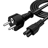 Ywcking 3Pin AC-Kleeblatt-Kabel, 1,8m 3-Wege-CEE7-zu-IEC 320-C5-PC-Stromkabel, für HP Dell ASUS Acer Sony Lenovo Samsung Laptop, Scanner, Druck