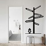 BLOUR Wandtattoo Vinyl Aufkleber Wegweiser US New York Broadway Wall Street Central Park Abnehmbares Haus Home Wohnzimmer Dek