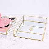 Jimfoty Glasablage Schmuckablage, Make-up-Hüllen, um den Schminktisch zu dekorieren, Schmuck für Schmuck, Schmuckstücke(Rectangular Large)