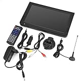 Socobeta Tragbarer digitaler Fernseher Analoge Auto-Fernseher mit DVB-T-T2 1024x600 Auflösung Tragbarer Fernseher 10 Zoll für Schlafzimmer Küchenauto(EU-Stecker)