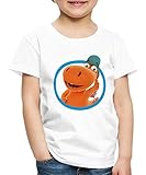 Spreadshirt Der Kleine Drache Kokosnuss Daumen Hoch Kinder Premium T-Shirt, 98-104, Weiß