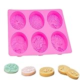 Silikonform für Seife Silikonseifenformen Wabenform Eisform Oval Silikon Form Biscuit Hausgemachte Seifenform Geeignet zum Herstellen von Seife, Kuchen, Muffins, Kerzen, Backblechen, Gelee, Eiswü