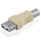 BestPlug 2.0 USB Adapter, USB A-Buchse Kupplung weiblich auf USB B-Stecker männlich, High Speed, Schw