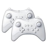 QUMOX 2X Wireless Controller Gamepad Joypad Fernbedienung für Nd Wii U Pro, Weiß