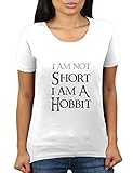 I Am Not Short I Am A Hobbit - Damen T-Shirt von KaterLikoli, Gr. S, Weiß