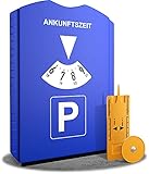 ROBBX® Parkscheibe mit Eiskratzer für Auto und Motorrad | Parkuhr inkl. Reifenprofilmesser und Einkaufswagenchip | Parkscheiben | Parking D