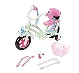 Zapf Creation 826652 BABY born Play & Fun Fahrrad Puppenzubehör mit Licht-Funktion und Hupe und weiteren Extras 43 cm, Online Verpackung