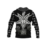 3D Druck Hoodie Gothic Satan Sweatshirt Herren Herbst Frühling Hoodie Hip Hop Sweatshirt Hoodie, Kapuzenpullover mit Reißverschluss., XL
