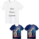 MAOYUTOU Unisex T-Shirt 3D Drucken Eigenes Foto Custom, Sommer Beiläufige Grafik Kurzen Ärmeln, Benutzerdefinierte Design personalisiert Kurzarm-T-Shirt, Passend für Familienkleidung, Paare trag