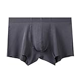 Xniral Herren Boxershorts Unterwäsche, 2020 Männer 3D Höschen Nahtlos Atmungsaktiv Ice Gefühl(d-Grau,L)