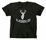 Platzhirsch T-Shirt, Jäger, Hirsch, Jagd, schwarz, XXL