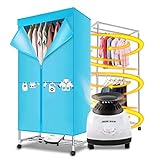 WREEE Hochleistungs-Trockner, Elektrischer Wäschetrockner, Mini-Wäscheständer Digitaler Automatischer Timer Multifunktions-Heizung 2 Schichten 1000 W, L