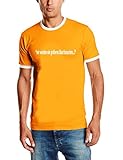 Coole-Fun-T-Shirts Wir Werden EIN grösseres Boot brauchen! DER Weisse HAI - Ringer T-Shirt orange Gr.M