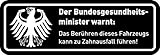 Fun-Aufkleber Warnung Zahnausfall schwarz I kfz_364 I 10 x 3,5 cm groß I Auto-Aufkleber Fahrzeug-Sticker Motorrad Mofa Fahrrad-Aufkleber I w