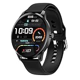 LIEBIG Smartwatch Herren, Fitness Tracker mit Schrittzähler IP68 Wasserdicht Sportuhr mit Pulsuhr Blutdruckmessgerät Schlafmonitor Damen Herren Armbanduhr für Android iOS (grau)