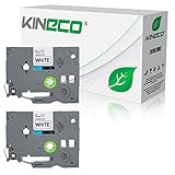 Kineco 2 Schriftbänder kompatibel für Brother TZE-231 12mm/8m - Schwarz auf Weiß P-Touch 1000 1010 1080 1090 1200 1200P 1230PC 1250 1280 1290 1750 1800 1850 200 220 2400 2450 2460 2470 2480 300 310