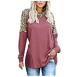 Maternity Clothing Henley Shirt Damen Langarm Pullover, u-Boot-Ausschnitt Oberteil rückenfrei Damen Damen Shirt elegant kalte Schulter Oberteil Damen roter Pulli Damen, #2-F