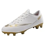 VTASQ Fußballschuhe Herren Stollen Spikes Cleats Jugendliche Erwachsene Trainingsschuhe Professionelle Outdoor Sport Football Schuhe Bianca 41 EU