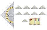 Projects Geodreieck Set flexibel 10 Stück 14cm lang Kunststoff transparent | Flexibles Geodreieck Grundschule Büro technisches Zeichnen | Kleines Biegbares Geodreieck b
