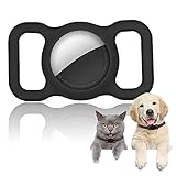 Haustier-Silikon-Schutzhülle, kompatibel mit Apple Airtag, Haustierschlaufen-Halter, geeignet für verlorene Hunde- und Katzen-Airtag-Schutzhülle Silikon-Tracker-Schutzhülle (Schwarz)