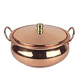 Handgefertigter Kupfer-Hot-Topf, Suppentopf, Shabu, Haushalt, Restaurant, Kupfertopf für Gas- und Induktionsherde (26 cm)