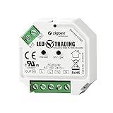 LED TRADING ZigBee Controller 230V Unterputz Dimm-Aktor Dimmer max. 200W LED 400W Halogen Schalter-Anschluss Phasenabschnitt-Steuerung für dimmbare Lampen, Trafos & Leuchten(Dimmaktor für Schalter)