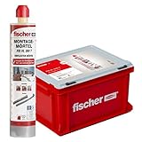 fischer Montagemörtel FIS VL 300 T im Handwerkerkoffer, 20 Kartuschen 300 ml inkl. 40 Statikmischern, wirtschaftliche Lösung für Standardanwendungen in Voll- und Lochstein und gerissenem B