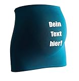 Bauchband mit Wunschtext - Bauchband mit Text, einfach selber gestalten. Alle Bauchbänder Werden mit Liebe Bedruckt. Designe jetzt Dein eigenes Bauchband auf Amazon (42-48, Petrol)