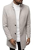 OZONEE Herren Mantel Wintermantel Trenchcoat Farbvarianten Jacke Übergangsjacke Coat Winter Herbst Lang Warm Stehkragen Reverskragen Elegant Klassischer O/5628Z Hellbeige XXL