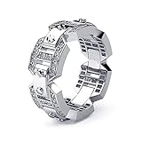maozuzyy Herren Ringe Mode All-Match Beliebter Galvanodiamantring Beliebte Mode Herrenhandschmuck-Silber_Nummer 10