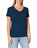 Superdry Damen Pocket V Neck Tee T-Shirt, Eclipse Blau/Twilight Blau Stripe, XL
