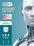 ESET Internet Security 2020 | 3 Geräte | 1 Jahr | Windows (10, 8, 7 und Vista), macOS, Linux und Android | Aktivierungsk